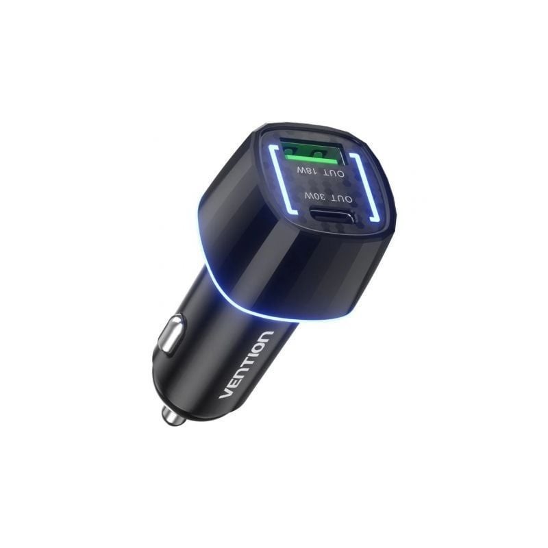 CARGADOR DE COCHE VENTION 1USB C Y 1 USB 48W
