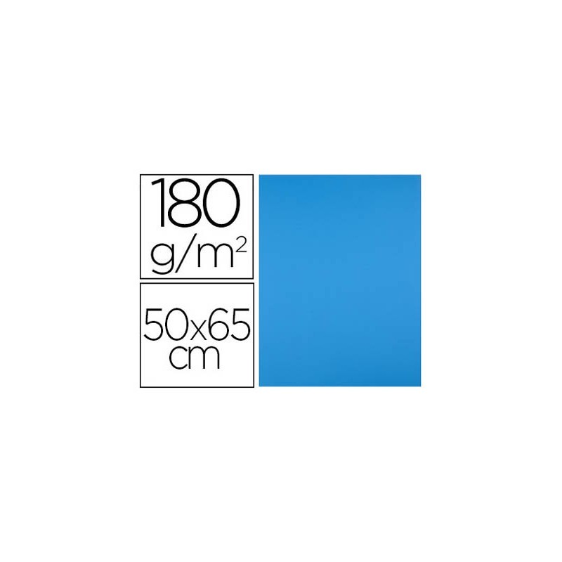 CARTULINA LIDERPAPEL 50x65cm 180G/M2 AZUL