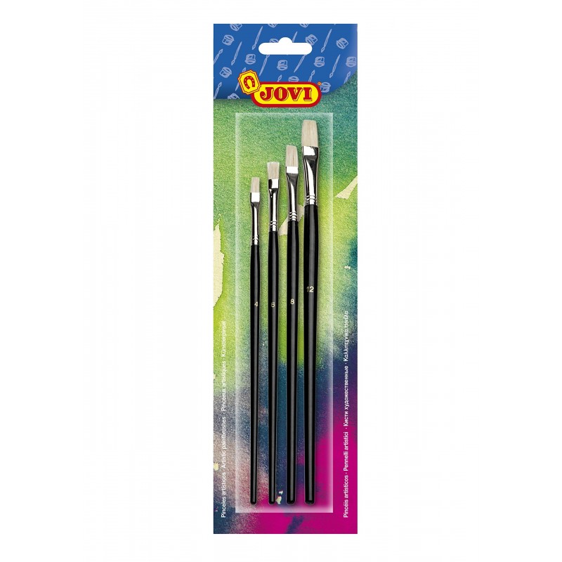 BLISTER 4 UD PINCEL JOVI PELO DE CERDA N 4 6 8
