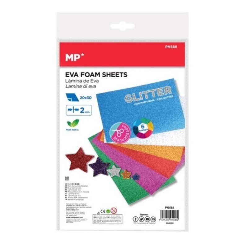 GOMA EVA PURPURINA PACK 6UDS