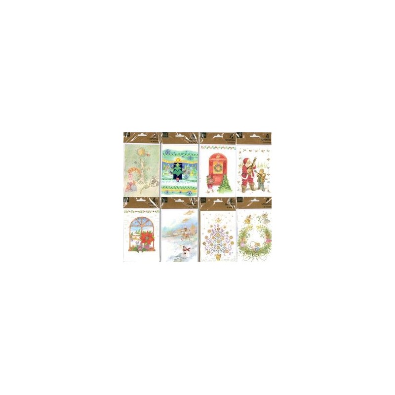 TARJETAS DE NAVIDAD 4 CHRISTMAS POCHETTES 4+4 MIRA