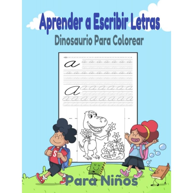 LIBRO COLOREAR APRENDE LETRAS DINOSAURIOS