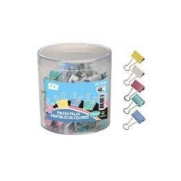 BOTE 36 PINZAS PALAS ABATIBLES COLORES 19MM