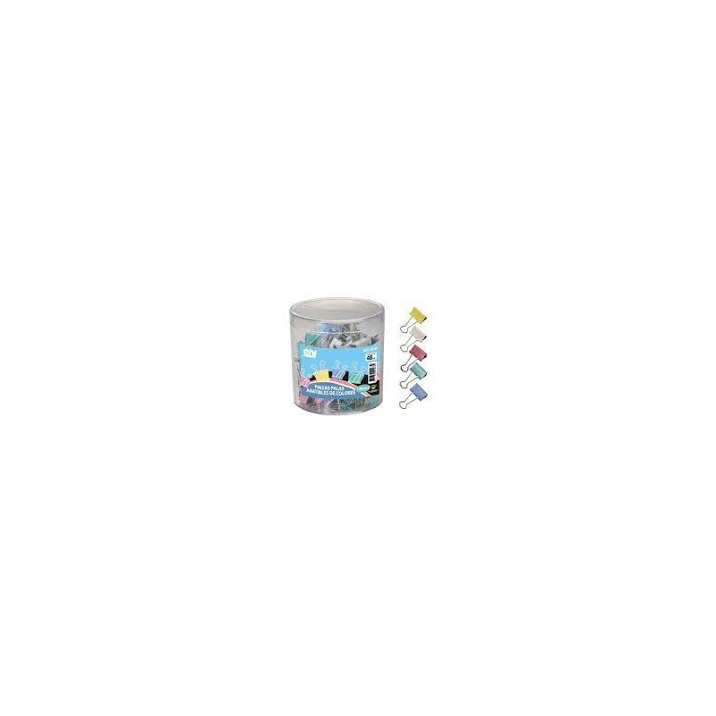 BOTE 36 PINZAS PALAS ABATIBLES COLORES 19MM