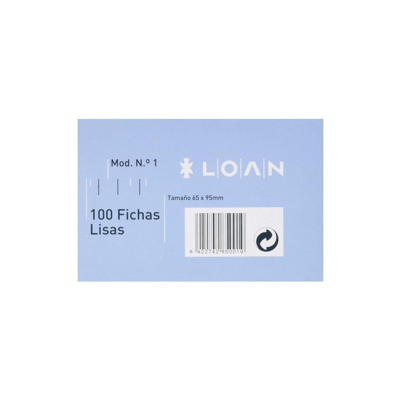 FICHA LISA 6.5x9.5 PAQUETE 100UDS