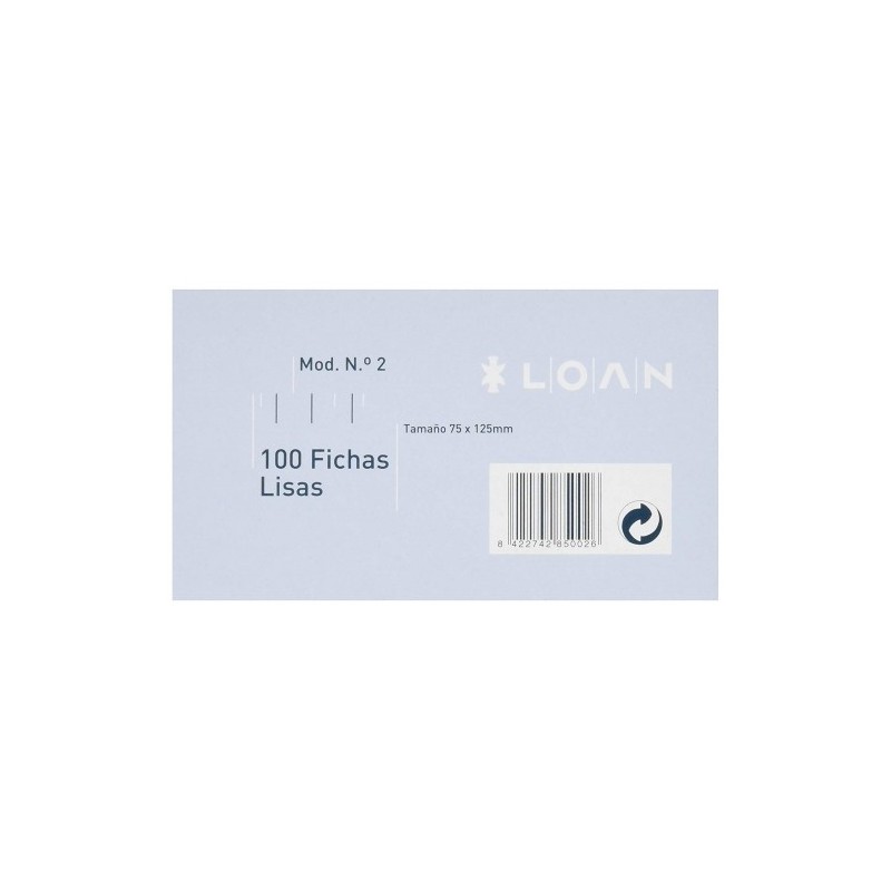 FICHA LISA PAQUETE 100 U 7.5x12.5
