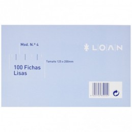 FICHA LISA 12.5x20 PAQUETE 100U