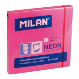 BLOC 100 NOTAS ROSA BRILLANTE 76x76mm