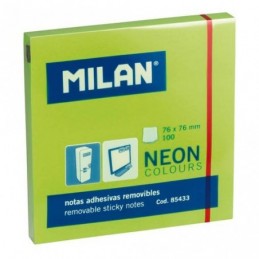 BLOC 100 NOTAS VERDE BRILLANTE 76x76mm