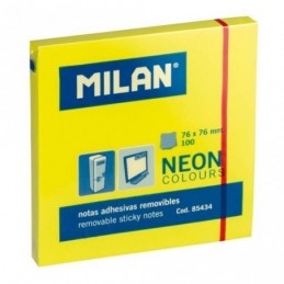 BLOC 100 NOTAS AMARILLO BRILLANTE 76x76mm