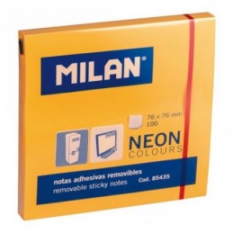 BLOC 100 NOTAS NARANJA BRILLANTE 76x76mm