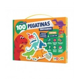 MALETIN 100 PEGATINAS Y LIBRO DINOSAURIOS
