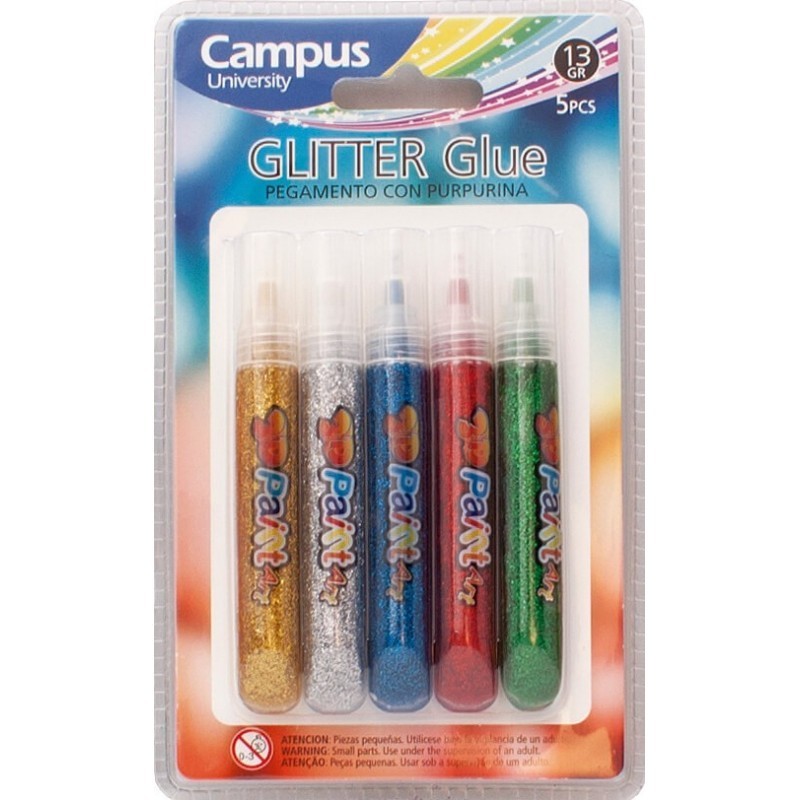 PEGAMENTO GLITTER 13GR CON PURPURINA SURTIDO