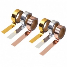 CINTA ADHESIVA FOLI A ORO-PLATA 3uds