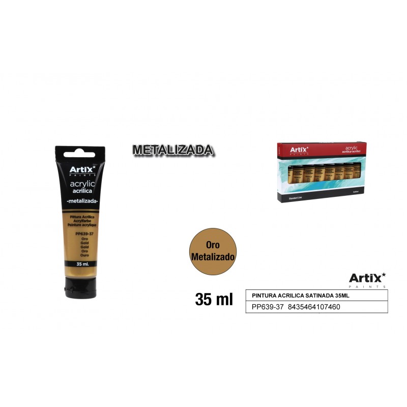 PINTURA ACRILICA TUBO 35ML ORO METALIZADO
