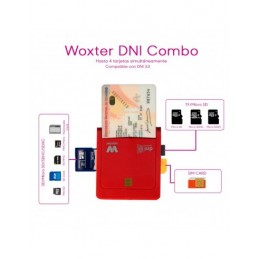 LECTOR DE DNI Y TARJETAS WOXTER COMBO ROJO