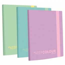 CARPETA 30 FUNDAS A4 KEEP PASTEL COLORES SURTIDOS