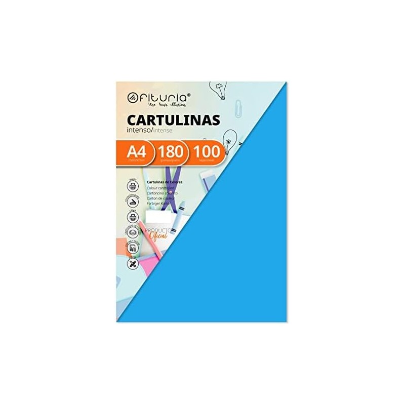 CARTULINA A-4 TURQUESA P/100