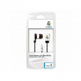 AURICULAR BOTON CON MICRO REAL MADRID BLANCO