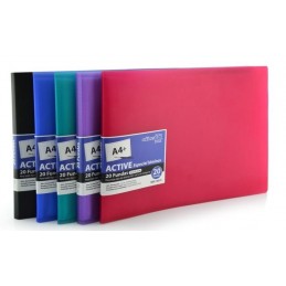 CARPETA ACTIVE A4+ DE 20 FUNDAS AZUL O NEGRA SUPRA