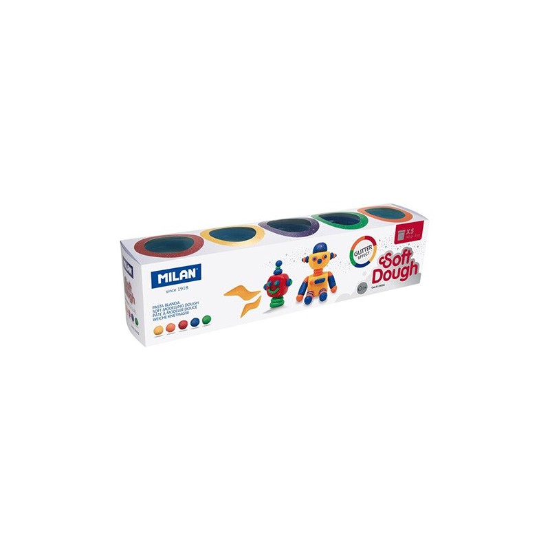CAJITA 5 FRASCOS 142GR GLITTER SOFT DOUGH