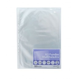 FUNDAS MULTITALADRO A3 VERTICAL 80 MICRAS