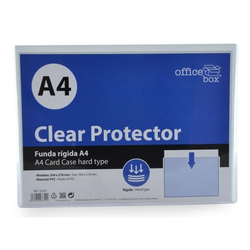 FUNDA RIGIDA CLEAR PROTECTOR A4 CRISTAL