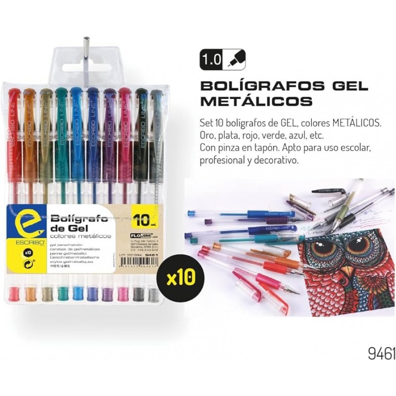 SET 10 BOLIGRAFOS DE GEL