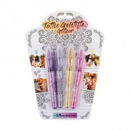 SET DE 4 BOLIGRAFO GEL PARA TATUAJES BRILLO+PLANTI