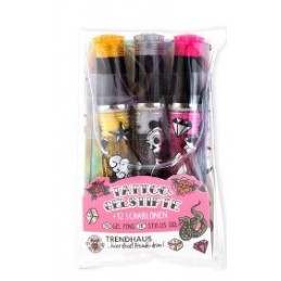 SET DE 3 BOLIGRAFO GEL PURPURINA TATTOO STUDIO