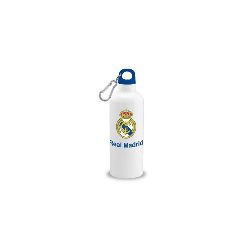 BOTELLA ALUMINIO 500ML CON MOSQUETON REAL MADRID