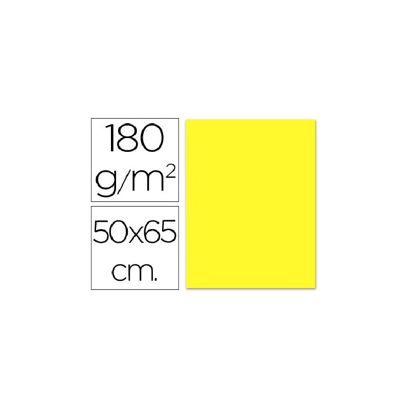 CARTULINA 180GR 50x65 25H AMARILLO FUERTE