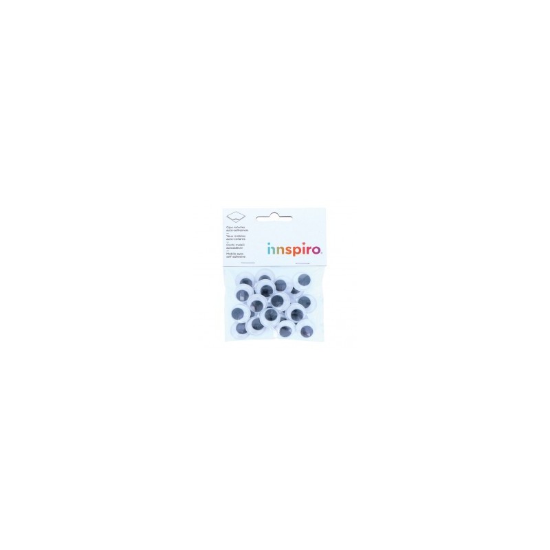 BOLSA 24 OJOS DECORATIVOS ADHESIVOS 20mm