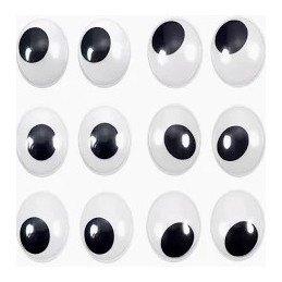 OJOS OVALADOS ADHESIVOS 10x13mm 80UDS