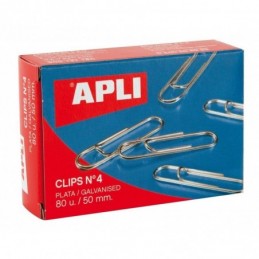 CLIPS PLATEADO APLI 4 50MM 80UNID