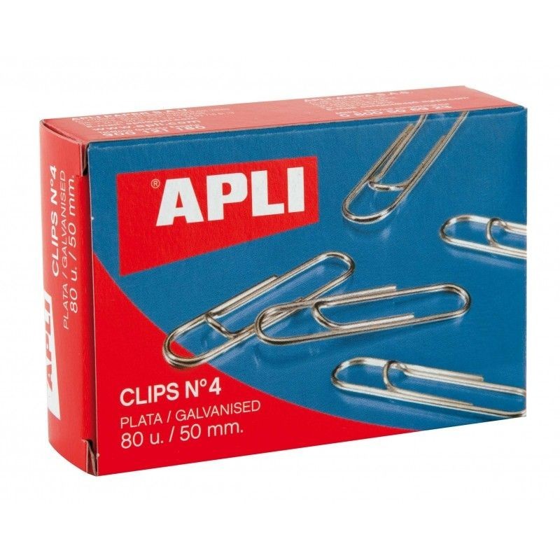 CLIPS PLATEADO APLI 4 50MM 80UNID