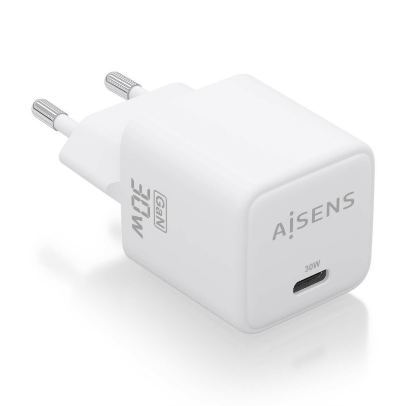 CARGADOR GAN AISENS 1 USB TIPO C DE 30W BLANCO