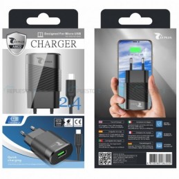 CABLE MICRO USB LT PLUS 1MTR 2.4A NEGRO CARGA RAPI