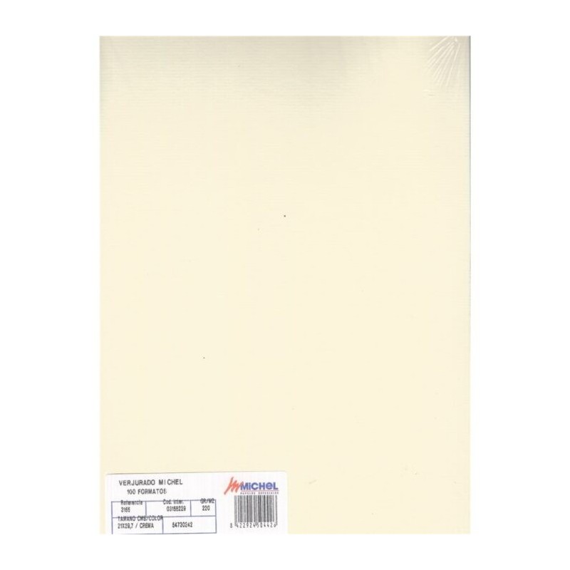 PAPEL A4 100H 220GR VERJURADO MICHEL CREMA
