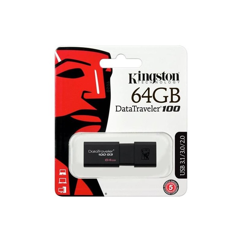 MEMORIA 64 GB REMOVIBLE KINGSTON USB 3.0 DT100