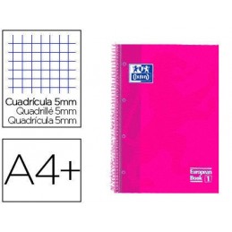 BLOC ESPIRAL A4 80H CUADRO 5MM TE SOFT TOUCH ROSA