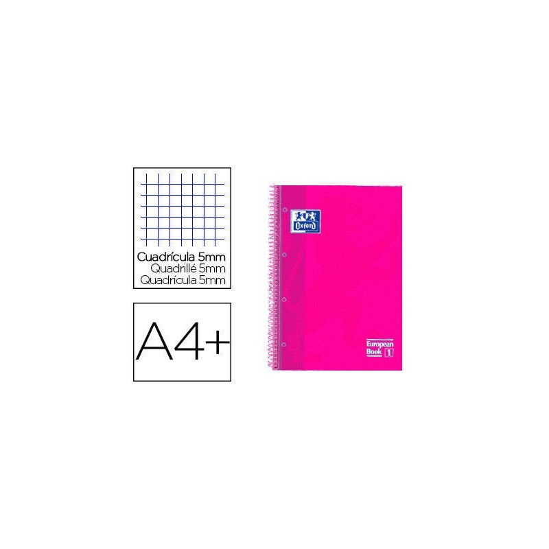 BLOC ESPIRAL A4 80H CUADRO 5MM TE SOFT TOUCH ROSA