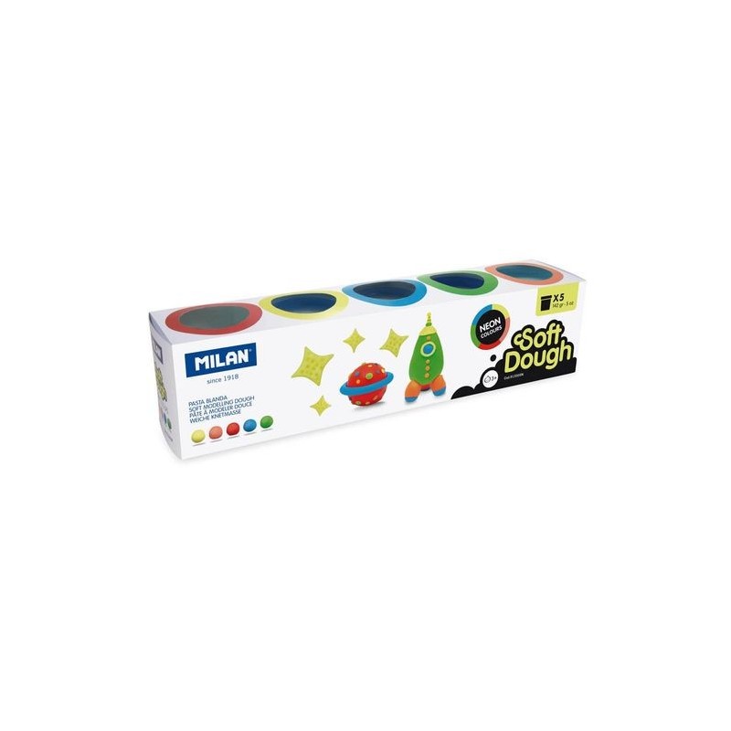 CAJITA 5 FRASCOS 142GR NEON SOFT DOUGH