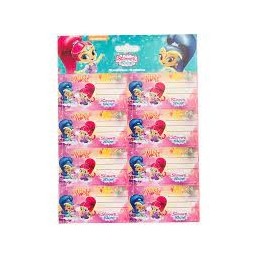 16 ETIQUETAS ADHESIVAS NOMBRE SHIMMER & SHINE