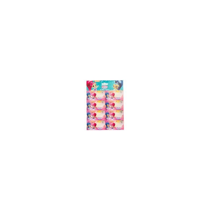 16 ETIQUETAS ADHESIVAS NOMBRE SHIMMER & SHINE