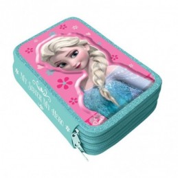 ESTUCHE RELLENO 3 PISOS FROZEN ELSA C/ ROTULADORES