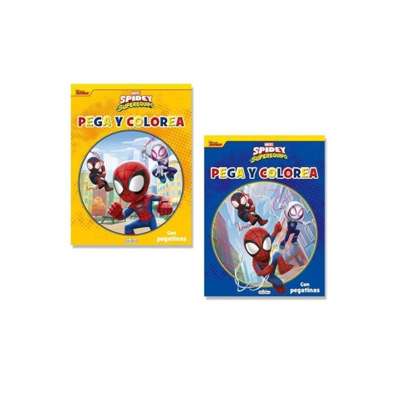 LIBROS PEGA Y COLOREA SPIDEY MARVEL