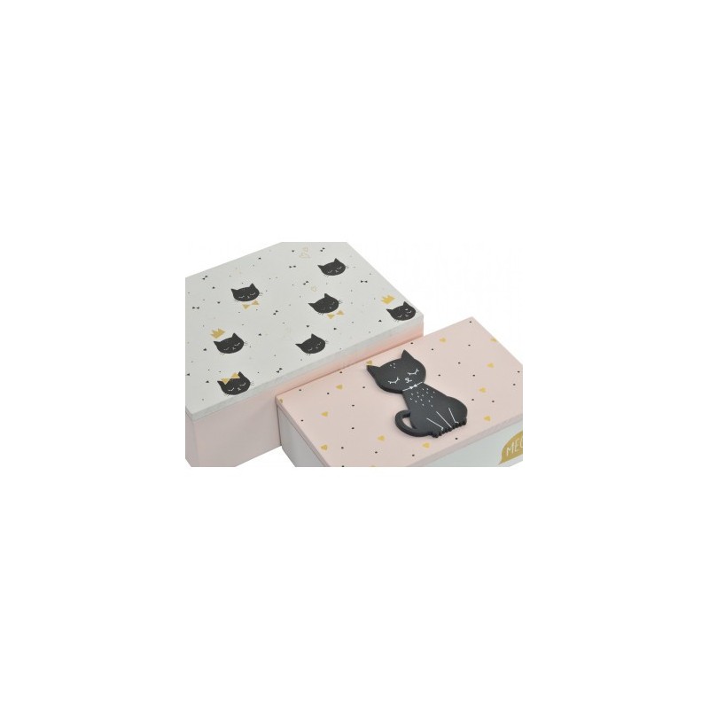 CAJA MADERA GATO ORO 2UDS LI155925