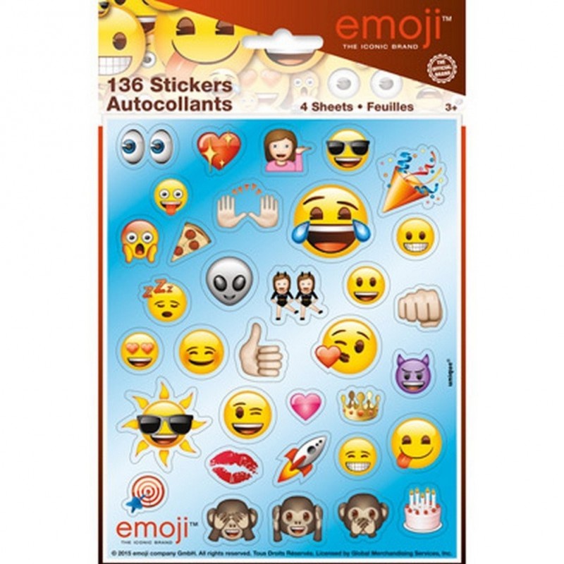 4 HOJAS DE PEGATINAS EMOJI STICKERS