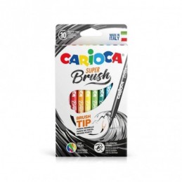 CAJA 12 ROTULADORES PUNTA PINCEL SUPER BRUS